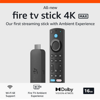 ✅ Amazon Fire TV Stick 4K Max streaming device, supports Wi-Fi 6E, free & live TV without cable or satellite