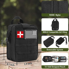 170 PCS Survival Kits, Survival First Aid Kit/Trauma Kit with Essential Survival Gear Emergency Medical Supplies for Hiking Camping Backpacking Outdoor Adventure, Gifts for Him Dad Men